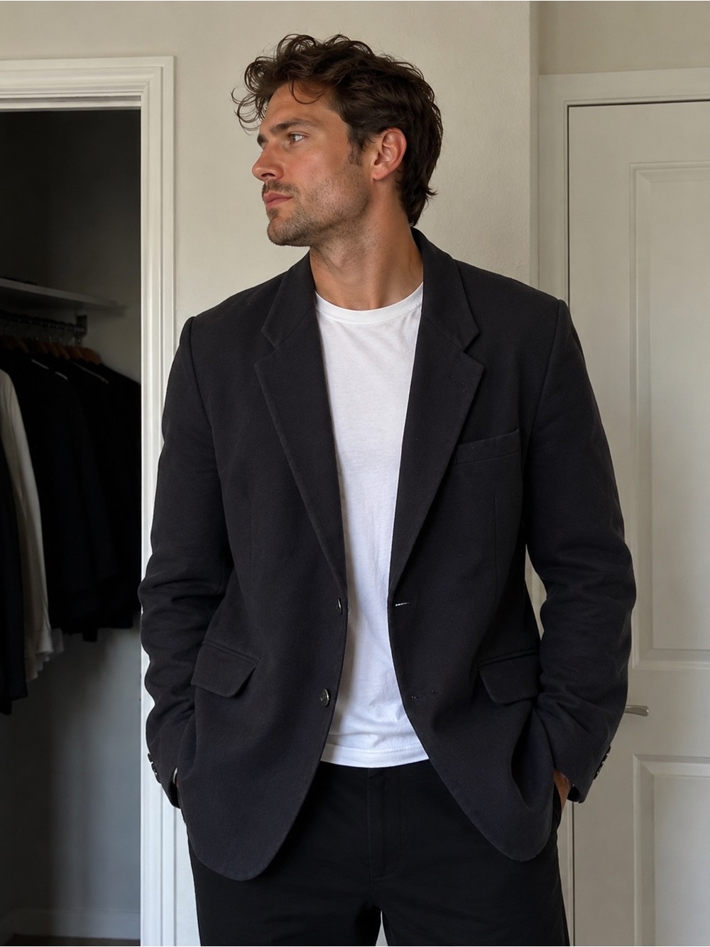 Burberrys Vintage CashmereMen's Black Single-Breasted Blazer